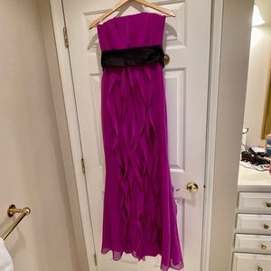 Vera Wang WHITE crinkle chiffon dress